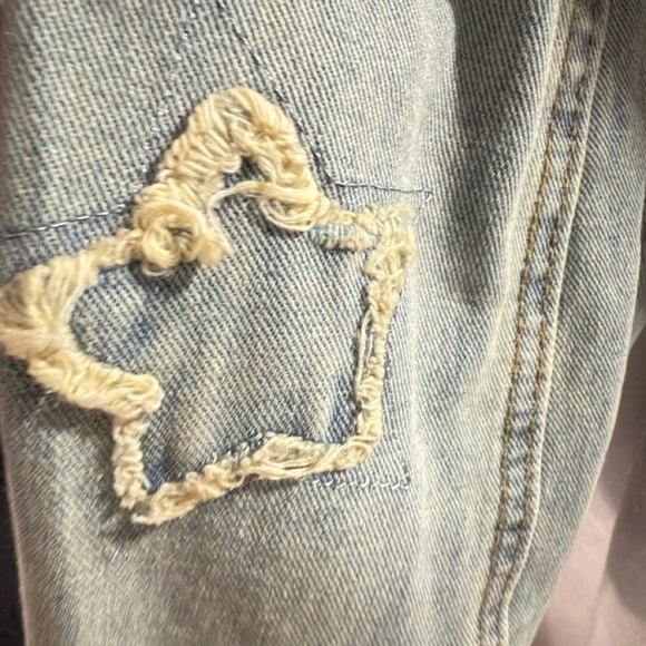 Savanna Jane Denim Jacket in Light Blue with Star Details - Picture 6 of 12